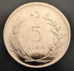 5 LİRA TEDAVÜL TAM SET  (1974/1975/1976/1977/1978/1979) (6 ADET BÜYÜK TİP)