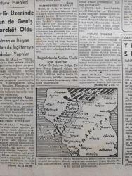 Tan Gazetesi - 31 İlkteşrin (Ekim) 1940 - İtalyan emperyalizminin bir tarihçesi yazan Sabiha Zekeriya Sertel Başmakale - Cumhurreisimiz İsmet İnönü millet meclisini yarın bir nutukla açacak fotoğraf - Petain'in Nutku Almanya ile işbirliği kabul ettim - İngiliz askerleri bir deniz üssünde İngiliz nakliye gemilerine bindikleri sırada fotoğraf - İtalyan taarruzu sahil boyunda harp şiddetli bir safhada - Almanya sulh için tavassut niyetindeymiş - Yeni Sezar yazan Sabiha Zekeriya Sertel - İtalyan kuvvetlerinin taarruz istikametlerini gösterir harita - Amerika'nın yardımı İngiltere'ye 35 Uçan Kale gönderiliyor - hava harpleri Berlin üzerinde dün de geniş harekat oldu - yeni elektrik ve su tesisatı Dün Kağıthanede açıldı - Galatasaray ile Fenerbahçe berabere kaldılar - yüzme müsabakaları - Akasya palas başrollerde Hazım Körmükçü Cahide Sonku İpek ve Saray sinemasında - şehir tiyatrosunda melodram Bir Ana yazan Ulunay - gözüme çarpanlar yazan Sevim Sertel - İmperio Argentina  Sümer Sinemasında