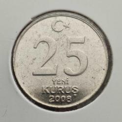 25 YENİ KURUŞ LOTU TEDAVÜL TAM SET (2005/2006/2007/2008)