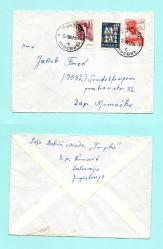 1966 yılında  ve  1967  yılında postadan geçmiş  Yugoslavya'dan Batı Almanya'ya gönderilen  kişisel mektup zarfları