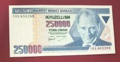 7 Emisyon I 01 Seri Başı Prefix 250 Bin Lira Çil