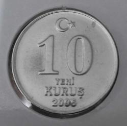 10 YENİ KURUŞ TEDAVÜL LOTU      ( 2005 /2006/2007/2008 )
