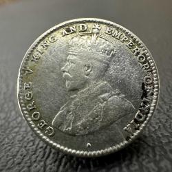 550 Ayar Gümüş Seylan 10 Cent , 1920. Kral V. George