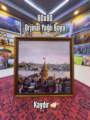 ORJİNAL YAĞLI BOYA ÇERÇEVELİ GALATA KULESİ