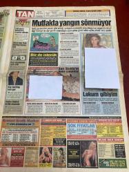 TAN GAZETESİ DOĞUM GÜNÜ HEDİYESİ - 30 EYLÜL - 1 EKİM 2003 - TAM TAKIM 8 SAYFADIR -Gülben Ergen-Esra Balım-Yusuf Şimşek-Dilara-Yunanistan-Pierluigi-Zerrin Egeliler-Nihat Kahveci-Roman Abromoviç-Adrian Mutu-Jimmy Floyd Hasselbaink-Mario Melchiot-Marcel Desailly-Eidur Gudjohnsen-Lucescu-Yakup Gür-Nese-Arzum-Sarı Sevda-Yasemin Kozanoğlu-Funda Barın-Selçuk Yöntem-Teoman-Selin Toktay-Mustafa Denizli-Gülşen-Senay Akay-Lara Croft İnsan mı bunlar-Bizim alemde her yol var-Esrar değil Esra vurdu-Grip kasıp kavuruyor-Çapkın erkek tatminsiz olur-Vay azgın zampara vay-Light erkek sevilmiyor-Biz sanat için soyunduk onlar para için soyunuyor-250 trilyonluk takım-Nihat’a selam-Mutfakta yangın sönmüyor-Lokum gibiyim-Ona istediği neyse verin-Kadın sevilmeyi sever Caniliğe hürriyet-Hayvan bile değil-Hay davranız batsın-Timsah çocuk öldürdü-Bilimi adamlar scumdan çaldı-Karadeniz’de tehlike çanları-Yunan yine kuru sıkı attı-Türk üzümüne iftira-Ölüme neden oluyor-Sarı’ya karıştırmayın-Hani birden mucit çıkma