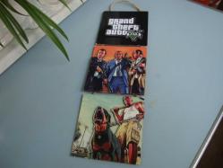 GTA ( Grand Theft Auto ) POSTER / AHŞAP ASKILI ÜÇLÜ POSTER - DUVAR POSTER