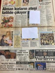 TAN GAZETESİ DOĞUM GÜNÜ HEDİYESİ - 11 HAZİRAN 1995 - TAM TAKIM 12 SAYFADIR -Sibel Gökçe-Ebru Yaşar-Yavuz Özerrin-V.M.-Kadir İnanır-Fatih Terim-Abdullah Kiğılı-Cem Serdengeçti-Gökhan Kırdar-Ersan Erdura-Alp Kırdar-Seher Dilovan-Semra Türel-Derya Arbaş-Yaprak Özdemiroğlu-Mahzar Alanson-Nalime Sert-Tunçay-Sibel Türel-Elif Kızmaz-Hamza Şahin-Doğan Ertan-Cenker Cankılıç  Adaletin bu mu dünya-Kadını veren düdüğü çalar-Mehmetçik korkuttu-Rüşvet işinde yokum-Cin gibi maşallah-Moruk verip fıstık alıyoruz-Maltepe hadi iç tepe tepe-Sevgilisine eşek büyüsü yaptıracak-Bal tutan parmağını yalar-Amerika donumuza taktı-Helal olsun sana kız-Kabağı yiyen zayıflıyor-Genç kızın hayatı kaydı-Ebru şaşırdı Kadir kasıldı-Tek gecelik değilim-Kedi gibi uysalım-Dadaşlar dünyasındayız-Zirvedekiler-Eğlenelim coşalım-Arkadaşım Şeytan-Bir günlük aşk-Başkan Şen ne yapacağını şaşırdı-Görev yaptırmadılar-Ayak oyunları  Kuşlar konacak tel bulamıyor-Bir giyecek pir giyecek-Cin gibisin vallahi-Rüşvetin adı kadın oldu-Beni