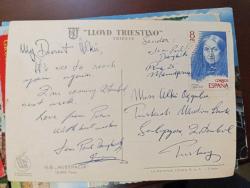 KRT29----İSPANYA PULLU AVUSTRALYA YOLCU GEMİSİ KARTPOSTAL