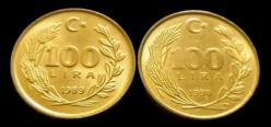 1989-90 100 Lira Çil (Sık saç Seyrek saç baskı)