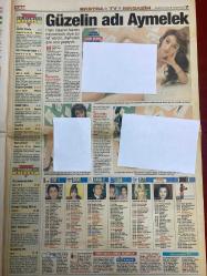 TAN GAZETESİ DOĞUM GÜNÜ HEDİYESİ - 26 MAYIS 1997 - TAM TAKIM 8 SAYFADIR -Rambo Ayhan-Anja-Tarık Akan-Zeyna-Hülya Avşar-Kaya Çilingiroğlu-Ökkeş Bey-Hande Ataizi-Sibel Barış-Nurani Lütfi-Cem Bey-Şakir-Muzaffer-Ümit Barut-Teslime Tablacı-Mike Tyson-Otto Bariç-Rıdvan Dilmen-Sonel-Talat Bulut-Bülent Kayabaş-Cem Davran-Bahattin Atak  Rambo Ayhan’ın hayatı kurtuldu-Rontçunun dalı kırıldı-Henüz siftahı yok-Zeyna gelin oldu-Karısı şişerse Hülya evlenir-Ökkeş sekreteriyle iş gezisinde-Eroinman Hande-Seksin tuzu biberi fantezi-Kocamı aldatmak için bir neden yok-Arkadaşının namusu katil yaptı-Zorla senet imzalattılar-Uzaylı olmak ister misiniz?-Her erkek kraldır-Elveda lig-Erkekleri korkutan kadınlar  Anja sevgilisinin dudağına yumuldu yüreği tutuştu-Bakan’dan Tarık’a suçlama-Eşemeler kıskanıyor-Süt beyaz-Hemşire Hande-Mafyavari kaçış-Cinler periler beni rahatsız ediyor-Deriyi kaçakçılar yaktı-Adaletten kaçılmaz-Çapkın ikizler iş başında-Talihsiz Sonel-Komiklerin üç ustası-Yaşanmış aşk hikayeleri-