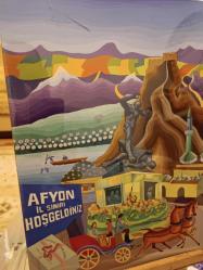 AFYON İL SINIRI Hoş Geldiniz  1973  Ressam : M. Coşkun Kargılı , Mehmet Zeki KUŞOĞLU ATÖLYESİ ,Grafik Çalışma .