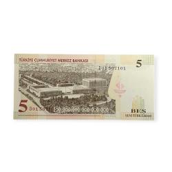 8.Emisyon 5 Yeni Türk Lirası D01 507101 İlk Prefix