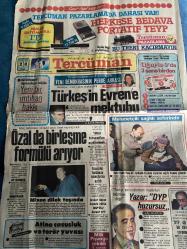 TERCÜMAN GAZETESİ - 20 EYLÜL 1985 - SADECE 2 SAYFADIR -Alparslan Türkeş-Turgut Özal-Richard Nixon-Ahmet Kabaklı-Nazlı Ilıcak-Ceyhan Altınkellek-Fikret Dadaboş-Ahmet Şenova-Rauf Tamer-Ecevit-Erbakan-Behiç Ertan-Seval Ertan-Tosun Ateş Mert-Çiğdem Özgüven-Alim Öztürk-Türkeş’in Evren’e mektubu-Özal da birleşme formülü arıyor-Yeni bir imtihan hakkı-Mehmetçik sağlık seferinde-Yazar DYP huzursuz-Nixon dilek taşında-Atina casusluk ve terör yuvası-Arkadaşları Ecevit’i yalnız bırakmışlardı-Bir vicdan yarası-Nasıl kazandık-Erbakan tutuklanıyor-Ecevit istifa ediyor-Armut hoşafı hikayesi