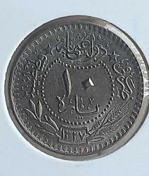 1327 / 3  NİKEL  10 PARA  ÇİL KONDİSYONDA