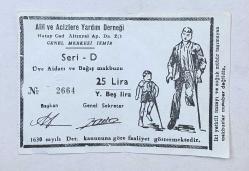 Alil ve Acizlere Yardım Derneği İzmir Yardım Makbuzu