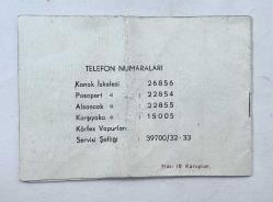 Denizcilik Bankası İzmir İşletmesi /  İzmir Körfez Vapurları Sefer Programı 1966