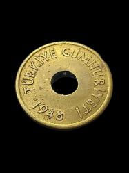 1 Kuruş 1948 Koleksiyon Madeni Para. Cumhuriyet Dönemi Koleksiyon Para.