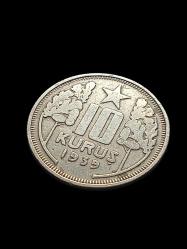 1939 10 Kuruş Koleksiyon Madeni Para. Cumhuriyet Dönemi Koleksiyon Para.