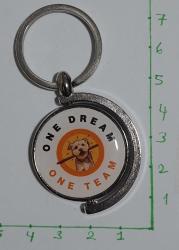 One Dream One Team - Ortası Döner Anahtarlık - Ağızda Sopalı Köpek görselli