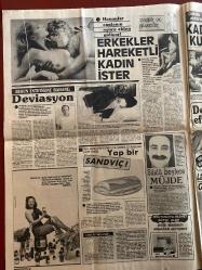 HAFTANIN SESİ GAZETESİ DOĞUM GÜNÜ HEDİYESİ - 12 TEMMUZ 1985 - SAYI: 28 - TAM TAKIM 12 SAYFADIR -Gönül Yazar-Vural Çakır-Türkan Şoray-Cihan Ünal-Sezen Aksu-Aydan Şener-Nil Burak-Zeynep Özal-Nazan Saatçi-Gloria Gaynor-Gaffar Yüce-Sibel Ünsal-Cüneyt Arkın-Bahar Öztan-Nükhet Duru-Füsun Önal-Müjde Ar-Mehtap Ar-Arif Kaptan-Hülya Süer-Orhan Şener-Kadir İnanır-Derya Tuna-İbrahim Tatlıses-Gönül Öner-Ünlü Toktam-Ümit Toktam  Taş Bebek hâlâ taş gibi-Mine’ye büyük haksızlık-İşte jürinin porno bulduğu sahneler-Bu kuşlardan hangisi güzel-Çöpçatan Zeynep Özal-Festival çapkını-Nazan Saatçi Hollywood yolcusu mu-10 şarkı 100 milyon-Önce dövüştü sonra öpüştü-Bambi’den sonra Okşan Ay-Nükhet Duru’ya göbek takviyesi-Benden bu kadar-Filmime isim bulun-Yeşilsahadan Yeşilçam’a-Sahneye merhaba-Hülya Süer’in kuzusu Londra yolcusu-Kadir İnanır’ın kuyruk acısı-Derya ile İbo’nun efkâr geceleri-Kadın kadına-Erkek erkeğe-Laz uşaklarının damarı tuttu Gönül Öner hapı yuttu-Et tırnaktan ayrılır mı-Adanalı’nın intikamı-M