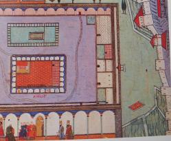 OSMANLI MİNYATÜR TEMALI BÜYÜK KARTPOSTAL KONDİSYON YÜKSEK KOLEKSİYONLUK NADİR ÖLÇÜ = 15 X 22 CM TOPKAPI GENEL GÖRÜNÜM