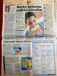 SABAH YILDIZI GAZETESİ DOĞUM GÜNÜ HEDİYESİ - 8 NİSAN 1999 - TAM TAKIM 8 SAYFADIR -Kerem Alışık - Aydan Şener - Nigar - Mustafa Sandal - Ece Erken - Yonca Evcimik - Reyhan Karaca - Hakan Aysev - Hakan Yılmaz - Haldun Dormen - Nilüfer - Catherine Arley - Özden - Hakkı Bayyan - Melek Görgün - Barış Manço - Mahsun Kırmızıgül - Şebnem Ferah - Yasemin Özmutlu - Ali Haydar - Hanım - Vakkas - Güner Görevte - Ali Sunal - Mahir Günşiray - Erdoğan Sevgin - Hicran Aygün  Kabadayı olmak bana göre değil - Elma meyvelerin kralı elmanın yararları saymakla bitmiyor - Kendi zayıflatıyor suyu iştah açıyor - 1963’ten 1999’a Kerem Alışık - Aydan’la aramıza bir kırgınlık girdi - Şampiyonları hiç böyle görmediniz - Mustafa Sandal genç kızları üzdü - Güzel hayranları ne yaptın Musti diye bağırdılar - Özden kelleyi zor kurtardı - Küçük Manço’ya anlamlı ödül - Mahsun’un İstanbul kaçamağı - Aydan’ı seviyorum ayrıldığınızı zannettim - Cinsel arzular neden yok olur - Renkli sebzeler sağlıklı vücutlar - Tırnak yeme