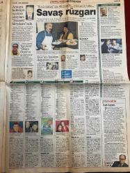 SABAH YILDIZI GAZETESİ DOĞUM GÜNÜ HEDİYESİ - 8 NİSAN 1999 - TAM TAKIM 8 SAYFADIR -Kerem Alışık - Aydan Şener - Nigar - Mustafa Sandal - Ece Erken - Yonca Evcimik - Reyhan Karaca - Hakan Aysev - Hakan Yılmaz - Haldun Dormen - Nilüfer - Catherine Arley - Özden - Hakkı Bayyan - Melek Görgün - Barış Manço - Mahsun Kırmızıgül - Şebnem Ferah - Yasemin Özmutlu - Ali Haydar - Hanım - Vakkas - Güner Görevte - Ali Sunal - Mahir Günşiray - Erdoğan Sevgin - Hicran Aygün  Kabadayı olmak bana göre değil - Elma meyvelerin kralı elmanın yararları saymakla bitmiyor - Kendi zayıflatıyor suyu iştah açıyor - 1963’ten 1999’a Kerem Alışık - Aydan’la aramıza bir kırgınlık girdi - Şampiyonları hiç böyle görmediniz - Mustafa Sandal genç kızları üzdü - Güzel hayranları ne yaptın Musti diye bağırdılar - Özden kelleyi zor kurtardı - Küçük Manço’ya anlamlı ödül - Mahsun’un İstanbul kaçamağı - Aydan’ı seviyorum ayrıldığınızı zannettim - Cinsel arzular neden yok olur - Renkli sebzeler sağlıklı vücutlar - Tırnak yeme