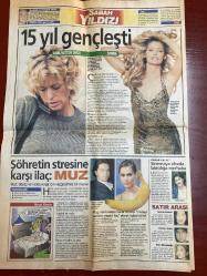 SABAH YILDIZI GAZETESİ DOĞUM GÜNÜ HEDİYESİ - 14 NİSAN 1999 - TAM TAKIM 8 SAYFADIR -Elvir Boliç - Gaye Sipahioglu - Nurseli İdiz - Hakkı Yalçın - Tarkan - Duygu Dikmenoğlu - Buse Savaş - Burak Sargın - Kemal Fidan - Muazzez Abacı - Hakkı Yalçın - Seden Aksu - Ece Erken - Farrah Fawcett - Beyazıt Öztürk - Hülya Avşar - Mesut Ekener - Kenan Kalav - Serdar Eren - Korhan Abay - Esin Moralioğlu - Yasemin Özmutlu - Murat - Şebnem - Muratin Sabir - Ayşe - Adnan Gürgen - Ömeri Kaçıroğlu - Yusuf Hayata Küstü - Hakkı Yalçın - Erdoğan Sevgin  Boşandılar - Fenerbahçeli Boliç eşi Gaye’den ayrıldı - Nurseli İdiz ve boşanan kadının duyguları - Kadınlar evliyken de boşandıktan sonra da mal gibi görülüyor - Sevdamın kuşları vuruldu - Bir daha asla evlenmem - Ayrılık rüzgarları - Boğaz’ın John Travolta’sı - Tarkan Deri Travolta vom Bosporus - Türkiye’nin Claudia’sı oldu - Önce şöhret sonra evlilik - Kadınlar da saç ektiriyor - Hayvan sevgisinden vazgeçmedi - 1999-2000 moda çizgileri - Bu kadın adamı kati