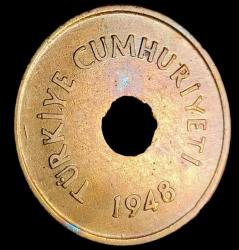 1948 Delikli 2 Buçuk Kuruş Çil