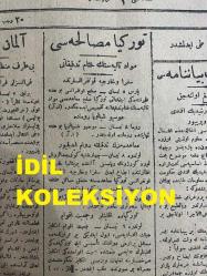 Osmanlıca İkdam Gazetesi, Orijinal Dönem Basım - 10 Nisan 1920 - Sayı: 8317 - Hicri: 20 Recep 1338 - Rumi: 10 Nisan 1336 - Memleketimizde Amerika Muavenet Heyetleri Faaliyetleri Hakkında Amerika İaşe-i Muavenet Heyeti Reisi İle Bir Mülakat - Hükümetin Beyannamesi Bugün Tebliğ Olunacak. Dahiliye Nazırı Reşit Bey İzahat Veriyor - Padişahımız Ve Veliahdımız Hakkında - Havayic-i Gıdaiye Fiyatlarında Teferru -  Yeni Tefrikamız: Osmanlı İdaresinde İstanbul Ve Anadolu, Vaktiyle Anadolu'da Ne Gibi İsyanlar Olduğunu, İstanbul'la Anadolu'nun Münasebetini Tarih Nokta-i Nazarından Tasvir Eden Bu Eserin Tefrikası Yakında, Muharriri Ahmet Refik Bey'dir - Tramvay Amelesi Tatil-i İşgal Edeceklerini Söylüyorlar - Refet Paşa'nın Anadolu'da Kuvay-ı Milliye'ye Katılmak İçin Firarı Ve Tevkif Edilmesi  - Dünkü Futbol Maçı: Galatasaray Galip, Kadıköy'ünde Union Kulüpte Futbol Müsabakasında, Her İki Tarafın Müsavi Kuvvetde Olmasına Rağmen Galasaray Sıfıra Karşı Beş Golle Anadolu Kulubüne Galebe Çalmıştır