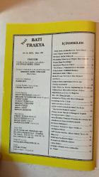 YENİ BATI TRAKYA DİKİ AYLIK AKTÜEL, TARİH VE KÜLTÜR DERGİSİ - KASIM - ARALIK 2001 SAYI: 168 SÜLEYMAN SEFER CİHAN – MEHMET REFİK ERKOÇAK – NAZIM ŞEN – CENGİZ HACIOĞLU – İHSAN KALKAVAN – İBRAHİM VATANSEVER – HASAN ŞAHİN – TURGAY HAYRULLA – MEHMET TÜRKMEN – SALİH YÖRÜK – ŞENOL IŞKIN – RIDVAN AHMEDİN – İSMAİL TUNALI – İRFAN DERİCİ – RECEP KARA – KAZIM GÜLTEPE – YAŞAR BÜYÜKANIT – HÜSEYİN KIVRIKOĞLU – RAUF DENKTAŞ – MEHMET EMİN AGA – C. ALIOSMAN – ASIM ÇAVUŞOĞLU – HASAN ATEŞ – AHMET FAİKOĞLU – GALİP GALİP – N. HASANOĞLU – SELAHATTİN YILDIZ – MEHMET HİLMİ – GÜLTEKİN KAHRAMAN – ALİ BALKAN METEL – İSMAİL TANSU – ALİ ÖNCÜ – H. HAKKI – SÜLEYMAN SEFER CİHAN – EM. ALB. İLHAN ÇİLOĞLU TÜRKİYE, TERÖR VE KOMŞULARI – TERÖRÜ DESTEKLEYEN ÜLKELER – TÜRKİYE’NİN 15 YILLIK TERÖR MÜCADELESİ – 35 BİN ŞEHİT, 400 MİLYAR DOLAR ZARAR – YAŞAR BÜYÜKANIT’TAN TERÖR DEĞERLENDİRMESİ – BATI’YA TERÖR DERSİ – YUNANİSTAN TEHLİKELİ KOMŞU – RUM-YUNAN TERÖRÜ – FENER RUM PATRİKHANESİ VE YUNANİSTAN  - TAM TAKIM EKSİKSİZ  42 SAYFA