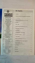 YESEVİ AYLIK SEVGİ DERGİSİ - MART–NİSAN 1997 SAYI: 39–40 ERDOĞAN ASLIYÜCE – METİN AKAR – ARSLAN BULUT – KEMAL ÇAPRAZ – MUHSİN KADIOĞLU – SÜLEYMAN KARATAŞ – VEDAT BİLGİN – ERDİNÇ YAZICI – KUDRET FİKİRLİ – HÜSEYİN DİKİCİ – MEHMET DEMİRTOLA – SELÇUK BESEN – AYDIN EROL – GÖZDE RAMAZANOĞLU – CEM KAYGUSUZ – LOKMAN UZEL – GÂRLÎ AMANMURATOĞLU – AHMET ÖZDEMİR – OSMAN TÜRKAY – CENGİZHAN YURDANUR TÜRK DÜNYASI YESEVİ SEVGİSİYLE 5. DEFA İSTANBUL’DA KUCAKLAŞTI – TÜRK KAHRAMANLIĞININ DESTANLAŞTIĞI BELDE: ÇANAKKALE – NEVRUZ BAYRAMI – ORTA ASYA’DA SSCB BASKISI – DÜNYA KAZAK TÜRKLERİ KURULTAYI – YESEVİ SOFRASI – TÜRK DÜNYASINDAN YESEVİ’YE HEDİYELER – V. TÜRK DÜNYASI KURULTAYI – HAKASYA TÜRK CUMHURİYETİ – İNGİLİZ BELGELERİ – ATAYURTTAN ANAYURTA – ÇOCUK SAYFASI – ÇANAKKALE’NİN COĞRAFİ, TARİHİ VE KÜLTÜREL YAPISI – FOLKLOR, TARIM, BALIKÇILIK VE ÜZÜM YETİŞTİRİCİLİĞİ – DERGİ ABONE VE REKLAM BİLGİLERİ - TAM TAKIM EKSİKSİZ  36 SAYFA