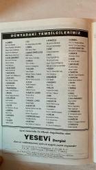 YESEVİ AYLIK SEVGİ DERGİSİ - KASIM 1998 SAYI: 59 - KEMAL ÇAPRAZ – MUHSİN KADIOĞLU – SÜLEYMAN KARATAŞ – VEDAT BİLGİN – ERDİNÇ YAZICI – KUDRET FİKİRLİ – HÜSEYİN DİKİCİ – MEHMET DEMİRTOLA – SELÇUK BESEN – A. MAZHAR KARPUZOĞLU – GÖZDE RAMAZANOĞLU – AHMET ÖZDEMİR – MUSTAFA USLU – UĞUR TEKİN – RAMAZAN ÖZEY – HARUN GÜNGÖR – DURSUN ÖZDEN – ALİ RIZA GÖNÜLLÜ – GİRAY SAYNUR ALTUĞ – CENGİZHAN YURDANUR TURHAL GEZİ YAZISI VE SANAYİ TESİSLERİ – 75. YILINDA CUMHURİYETİMİZ VE ŞİİRİMİZ – AVRUPA BİRLİĞİ ÜZERİNE ELEŞTİRİ – YAHYA KEMAL BEYATLI ANMA PROGRAMI – TÜRK DÜNYASI HABERLERİ – MISIR’DA TÜRK DÜŞMANLIĞI – TARİHTE TÜRK DEVLETLERİ – ÇUVAŞLAR’IN DİNİ – KÜTAHYALI SANATÇILAR – HARPUT’TA GÜNEŞ TUTULMASI – ALANYA’DA İPEK DOKUMACILIĞI – RUSYA TÜRKLERİ ARASINDA FİKİR HAREKETLERİ – DEDE KORKUT’TAN SEÇMELER – ATATÜRK HAKKINDA YABANCI GÖRÜŞLER – ŞİİR İKİNDİLERİ – SÖĞÜT’TE TERMAL SERAMİK – VİYANA KUŞATMASINDAN ÇIKAN LEZZET – DERGİ ABONE VE REKLAM BİLGİLERİ – DÜNYA TEMSİLCİLERİ LİSTES - TAM TAKIM EKSİKSİZ  36 SAYFA