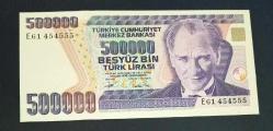 7 Emisyon E 61 454555 Seri 500 Bin Lira Çil