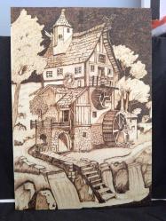 dekoratif pirografi ahşap yakma tablo