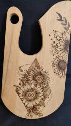 dekoratif pirografi ahşap yakma kesme sunum tahtası