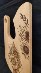 dekoratif pirografi ahşap yakma kesme sunum tahtası