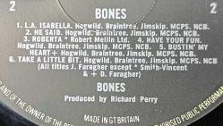 BONES - BONES 33'LÜK LP PLAK 10/9 KONDİSYONDA
