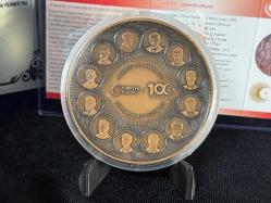 TÜRKİYE CUMHURİYETİ’NİN 100. YILI – BRONZ HATIRA SİKKESİ (DARPHANE ÖZEL BASIM) ve Özel Kadife Kutusu