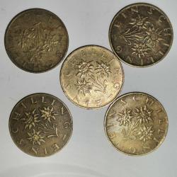 AVUSTURYA 5 ADET DEĞİŞİK TARİHLER 1 SCHILING  MADENİ LOT