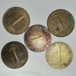 AVUSTURYA 5 ADET DEĞİŞİK TARİHLER 1 SCHILING  MADENİ LOT