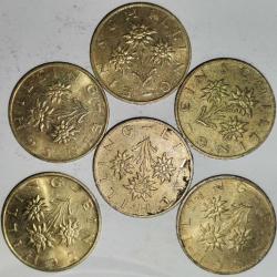 AVUSTURYA 5 ADET DEĞİŞİK TARİHLER 1 SCHILING  MADENİ LOT