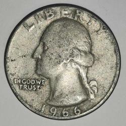 AMERİKA  1966   25 CENT ÇEYREK DOLAR