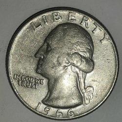 AMERİKA  1966   25 CENT ÇEYREK DOLAR