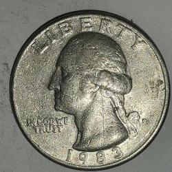 AMERİKA 1983   25 CENT ÇEYREK DOLAR