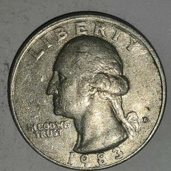 AMERİKA 1983   25 CENT ÇEYREK DOLAR