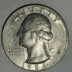 AMERİKA 1984   25 CENT ÇEYREK DOLAR