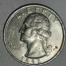 AMERİKA 1992   25 CENT ÇEYREK DOLAR