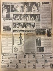 MODERN GAZETESİ DOĞUM GÜNÜ HEDİYESİ - 18 - 24 MART 1975 - TAM TAKIM 8 SAYFADIR -Türkan Şoray-Emel Özden-Santöz Aylin-Füsun Önal-Marilyn-Erna Remberg-Helga-Seiko-Haydar Dümen-Elif Pektaş-Samuray-Azmi Nihad-Nurbanu Sultan-Mahper-Nurhan Sultan-Celal Yılmaz-Sadettin Sungur-Halil Sungur-Sabahat Sarioğlu-Hüseyin Kalaat-Ahmet Ulu-Mesut Kurt-Naci Güleç-Ali Canan-Durmuş Doğdu-Hüseyin Kalaat-Mim Mimi-Semih Yankı-Erkan Özerman-Yasemin Kumral  …ve Allah Türkan Şoray’ı yarattı-Emel Özden evli bir rejisörün hayatını yıktı-Santöz Aylin Japonya’da tedavi oluyor-minik kuş Füsun Önal-Dansöz Samuray Amerika yolcusu-Amerika’da mafia hosteslere el attı-Evli bin erkek arasında yapılan bir araştırma-Gecelikli kadınlar çıplak yatanları tercih ediyor-İşte ilk ay vereceğimiz şahane plak Emmanuelle-1.000 okuyucumuza bedava seks plağı dağıtıyoruz-Kim nerede nasıl eğleniyor-Zaman durmaz-Seks melegi Marilyn hayatı ve aşkları-Pop müzik-Erkan Özerman’ın ağına düşen Semiha Yankı yine yanlış yolda-Yasemin Kumral G.Sara