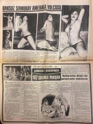 MODERN GAZETESİ DOĞUM GÜNÜ HEDİYESİ - 18 - 24 MART 1975 - TAM TAKIM 8 SAYFADIR -Türkan Şoray-Emel Özden-Santöz Aylin-Füsun Önal-Marilyn-Erna Remberg-Helga-Seiko-Haydar Dümen-Elif Pektaş-Samuray-Azmi Nihad-Nurbanu Sultan-Mahper-Nurhan Sultan-Celal Yılmaz-Sadettin Sungur-Halil Sungur-Sabahat Sarioğlu-Hüseyin Kalaat-Ahmet Ulu-Mesut Kurt-Naci Güleç-Ali Canan-Durmuş Doğdu-Hüseyin Kalaat-Mim Mimi-Semih Yankı-Erkan Özerman-Yasemin Kumral  …ve Allah Türkan Şoray’ı yarattı-Emel Özden evli bir rejisörün hayatını yıktı-Santöz Aylin Japonya’da tedavi oluyor-minik kuş Füsun Önal-Dansöz Samuray Amerika yolcusu-Amerika’da mafia hosteslere el attı-Evli bin erkek arasında yapılan bir araştırma-Gecelikli kadınlar çıplak yatanları tercih ediyor-İşte ilk ay vereceğimiz şahane plak Emmanuelle-1.000 okuyucumuza bedava seks plağı dağıtıyoruz-Kim nerede nasıl eğleniyor-Zaman durmaz-Seks melegi Marilyn hayatı ve aşkları-Pop müzik-Erkan Özerman’ın ağına düşen Semiha Yankı yine yanlış yolda-Yasemin Kumral G.Sara